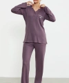 Sementa 76438 Yarım Düğmeli Cep Detaylı Pijama Takım