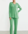 Sementa 76438 Yarım Düğmeli Cep Detaylı Pijama Takım