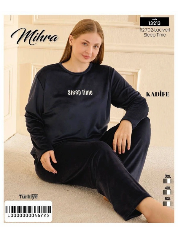 13213 Kadın Kadife Uzun Kol Pijama Takımı