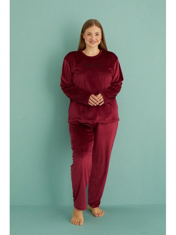 13213 Kadın Kadife Uzun Kol Pijama Takımı
