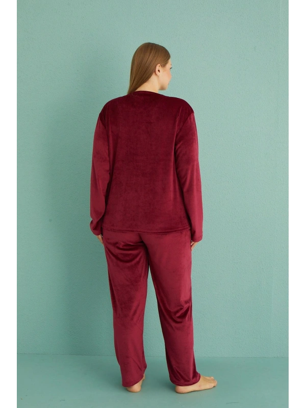 13213 Kadın Kadife Uzun Kol Pijama Takımı