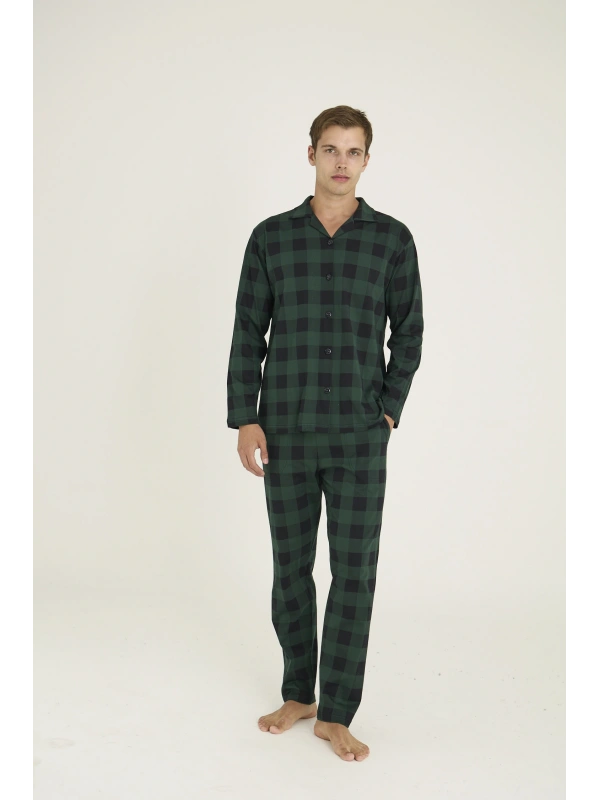 9209 Erkek Apaj Yaka Pijama Takım