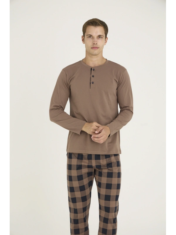 9221 Erkek Midi Yaka Pijama Takım