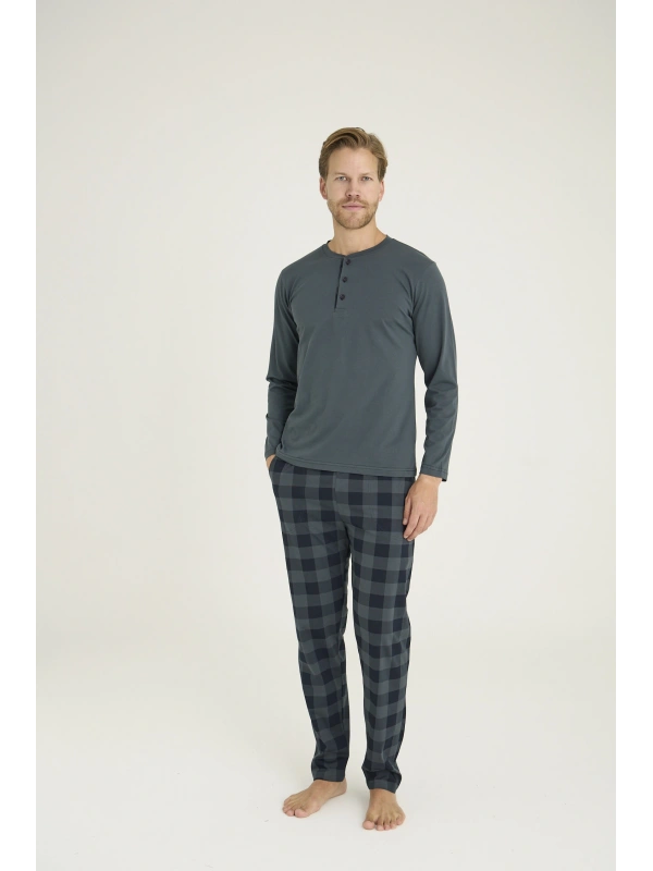 9221 Erkek Midi Yaka Pijama Takım