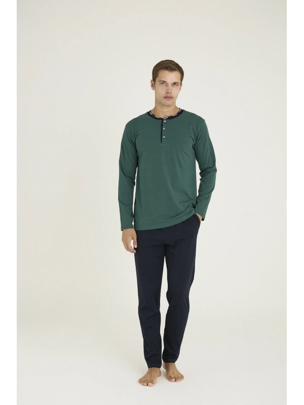 9245 Erkek Midi Yaka Pijama Takım