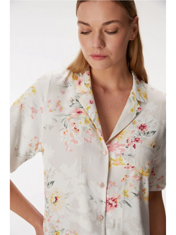 Anıl 11355 Kadın Kısa Kol Gömlek Ve Şort Takım