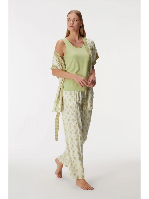 Anıl 11421 Kadın Sabahlık, Atlet Ve Pantolon Takım