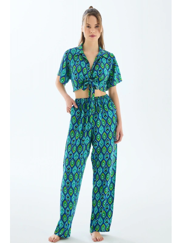 Anıl 11636 Kadın Kısa Kol Gömlek Ve Pantolon Takım