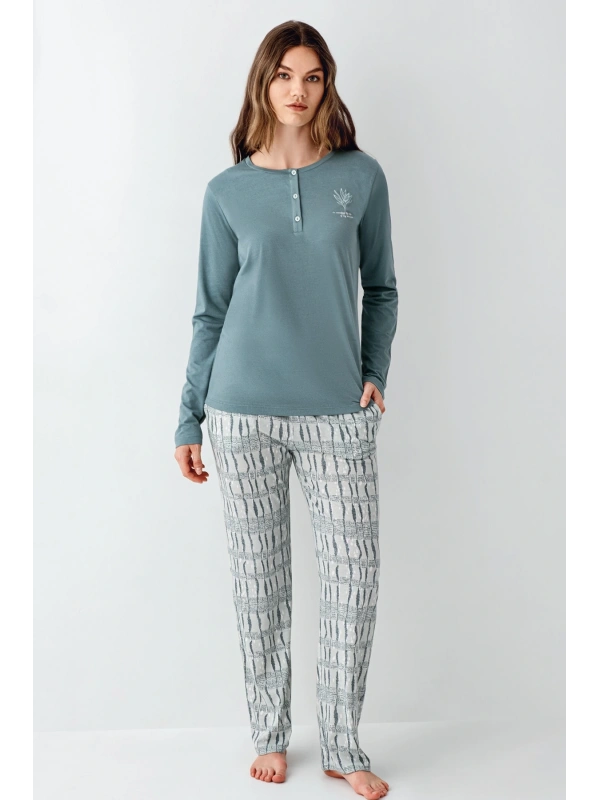 Arnetta 3406-x Kadın Battal Uzun Kol Pijama Takım