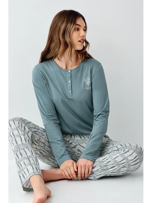 Arnetta 3406-x Kadın Battal Uzun Kol Pijama Takım