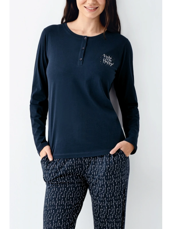 Arnetta 3429-x Kadın Battal Uzun Kol Pijama Takım