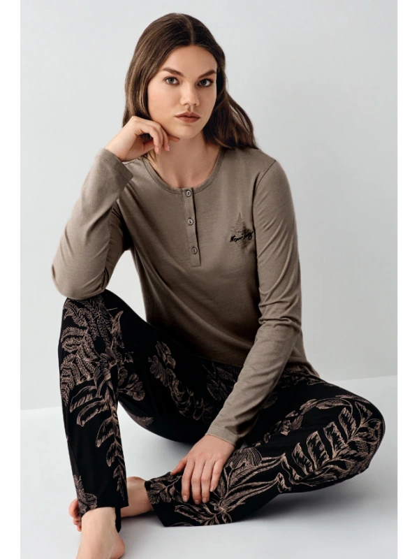 Arnetta 3439-x Kadın Battal Uzun Kol Pijama Takım