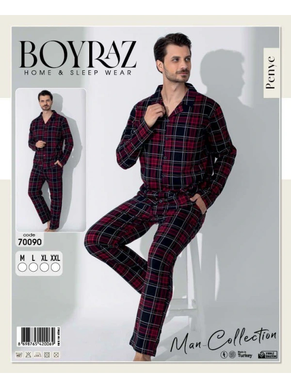 Boyraz 70090 Erkek Uzun Kol Penye Pijama Takımı