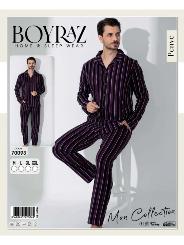 Boyraz 70093 Erkek Uzun Kol Penye Pijama Takımı