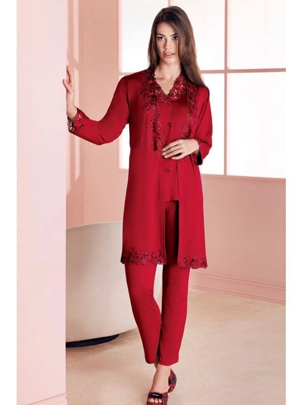 Espuar 752 Penye 3lü Sabahlık Pijama Takımı