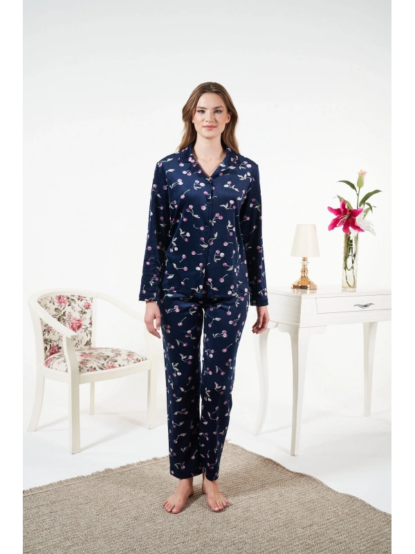 Estiva 25367 Gömlek Yaka Kadife Pijama Takımı