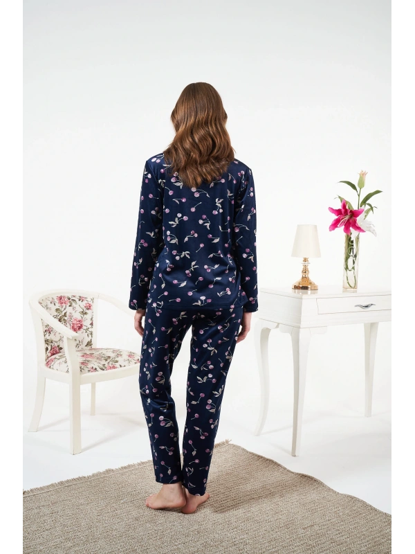 Estiva 25367 Gömlek Yaka Kadife Pijama Takımı