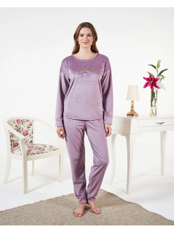 Estiva 25381 Uzun Kol Kadife Pijama Takımı