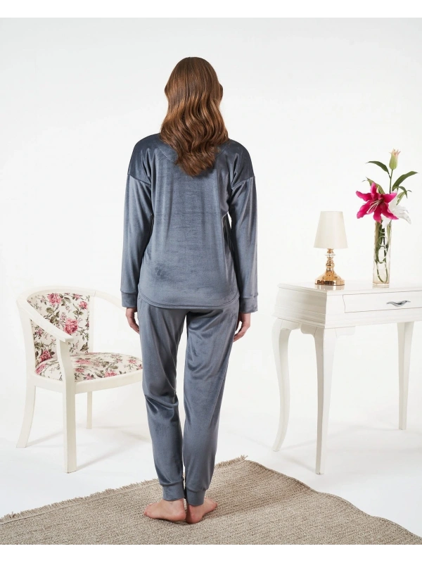 Estiva 25381 Uzun Kol Kadife Pijama Takımı