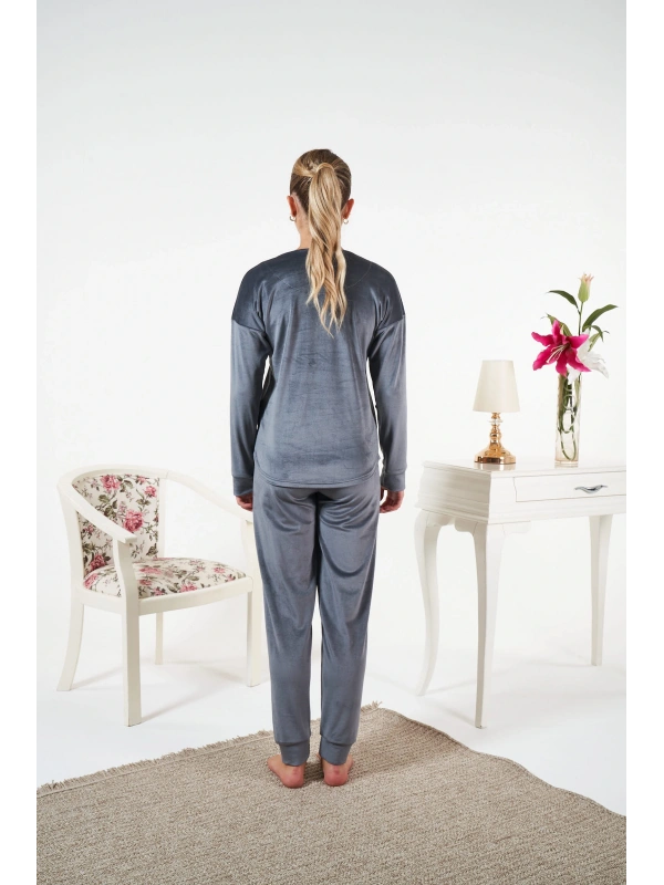 Estiva 25383 Uzun Kol Kadife Pijama Takımı
