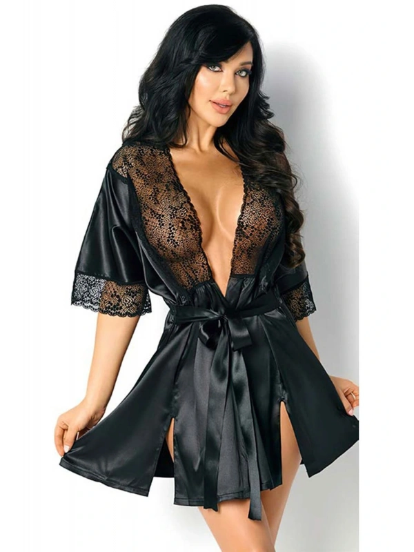 For Dreams 8357 Dantel Tül Detaylı Sabahlık