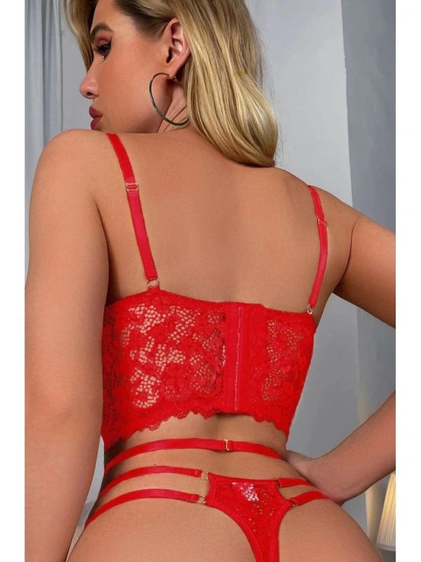 For Dreams 8406 Seksi Siyah Büstiyerli Takım