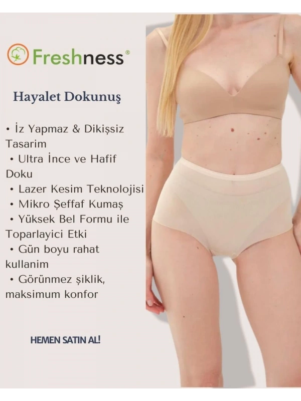 Freshness 0025 Lazer Kesim Tül Yüksek Bel Bato Korse