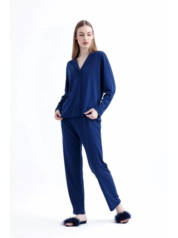 Freshness 775 Kadın Çizgili Penye Pijama Takımı