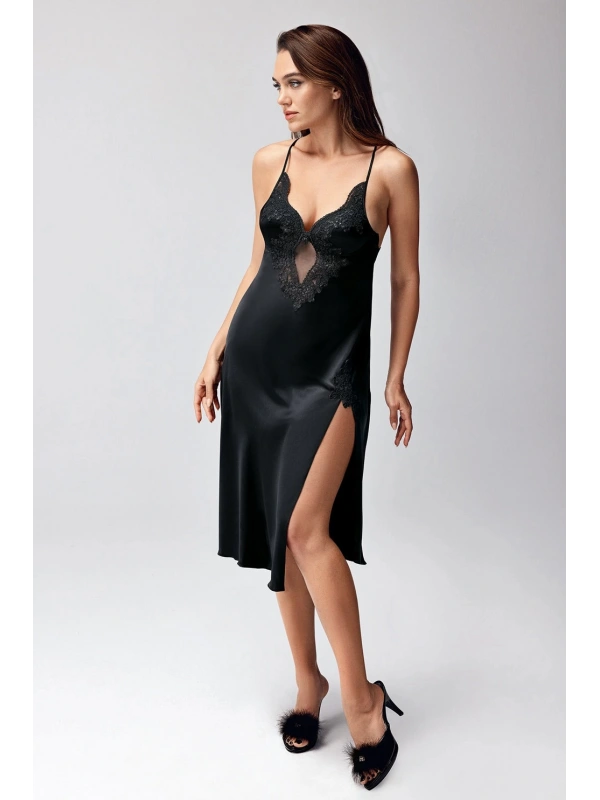 Freshness 9950-gs Saten Ortişli Gecelik Sabahlık Takım