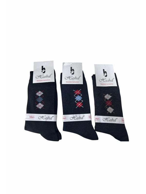 Hasbal Erkek Çorap Baklava Dilimi Desenli 12 Adet