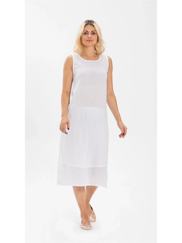 İmer 3164 Kalın Askı Uzun Viskon Elbise Kombinezon