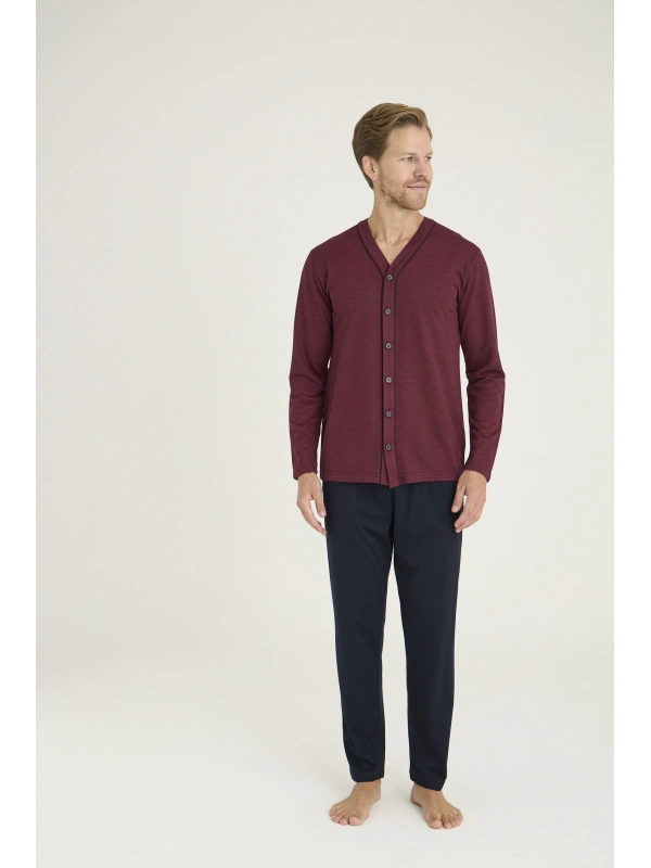 Kocabey 9225 Erkek V.yaka Boydan Düğmeli Pijama Takım