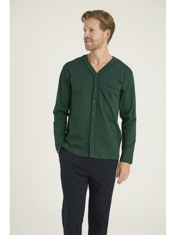 Kocabey 9267 Erkek V.yaka Boydan Düğmeli Pijama Takım