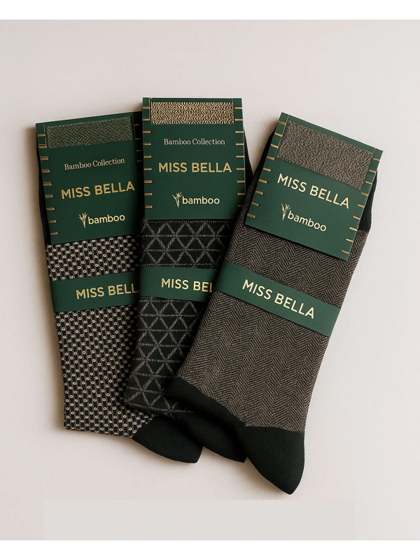 Missbella Bambu Desenli Erkek Çorap 6 Adet