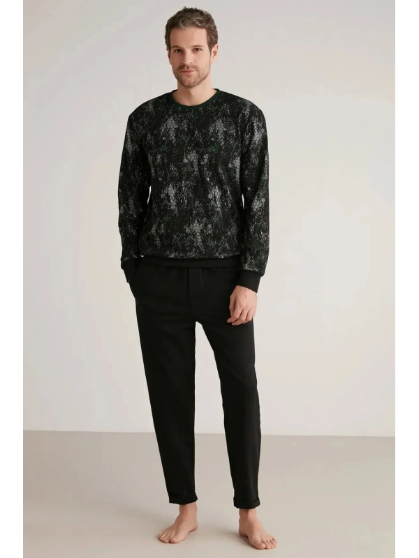 Nautıca M626 Erkek Uzun Kollu Yuvarlak Yaka Pijama Takımı