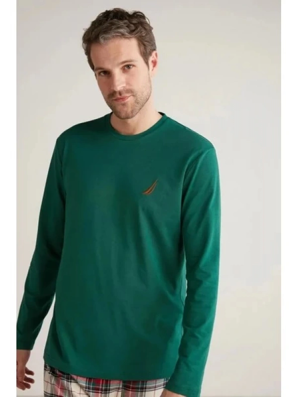 Nautıca M630 Erkek Uzun Kollu Ekoseli Pijama Takımı