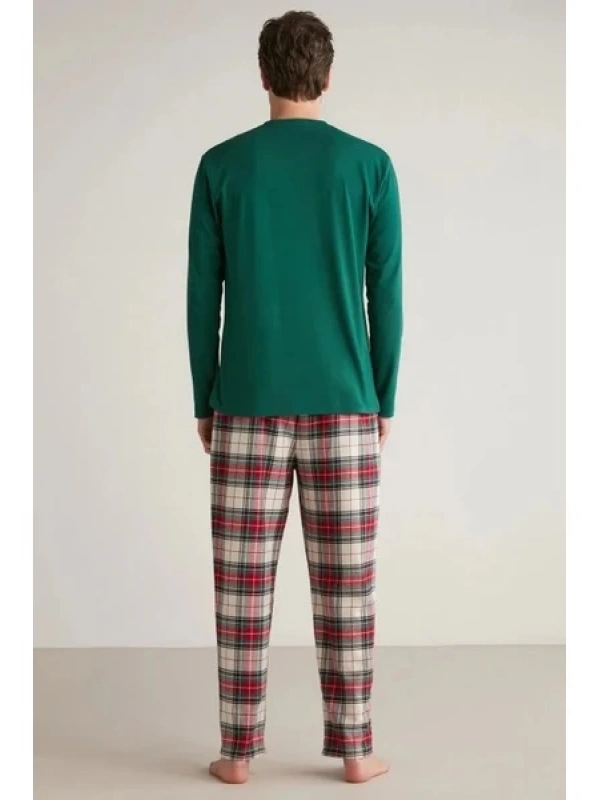 Nautıca M630 Erkek Uzun Kollu Ekoseli Pijama Takımı