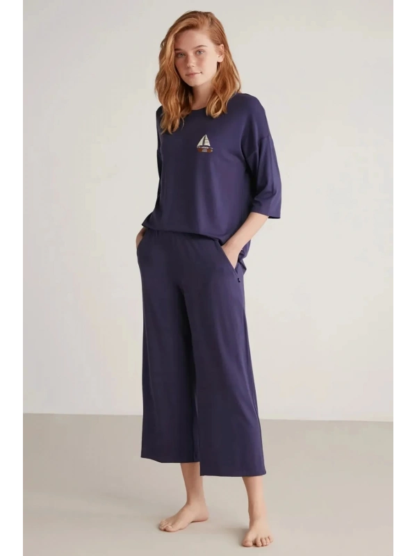 Nautıca W602 Kadın Uzun Kollu Pijama Takımı