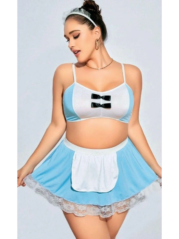 Nightlight 3603 Mini Etekli Büyük Beden Fantazi Hizmetçi Kostümü