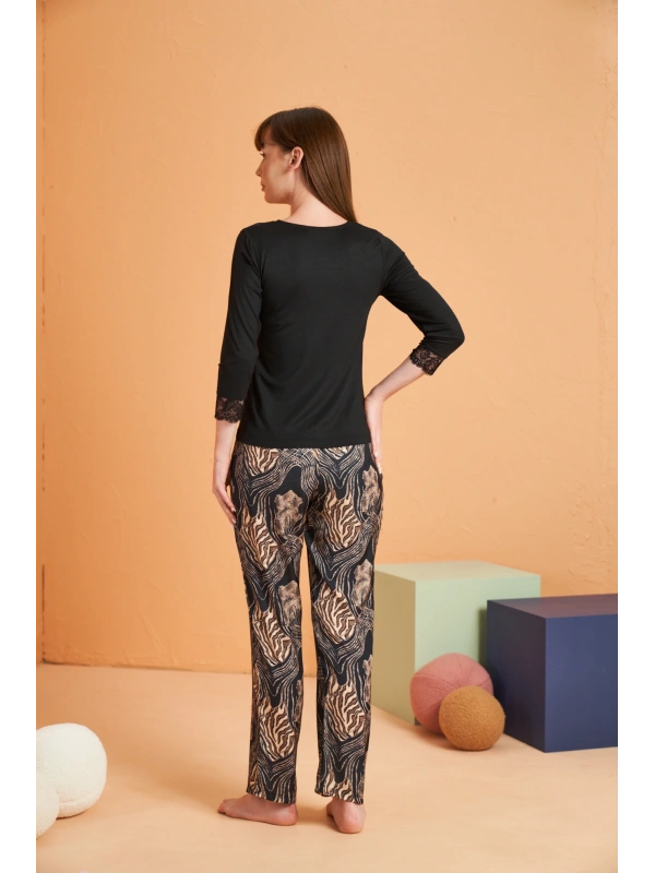 Pjs 28040 Kadın V Yaka Pijama Takım