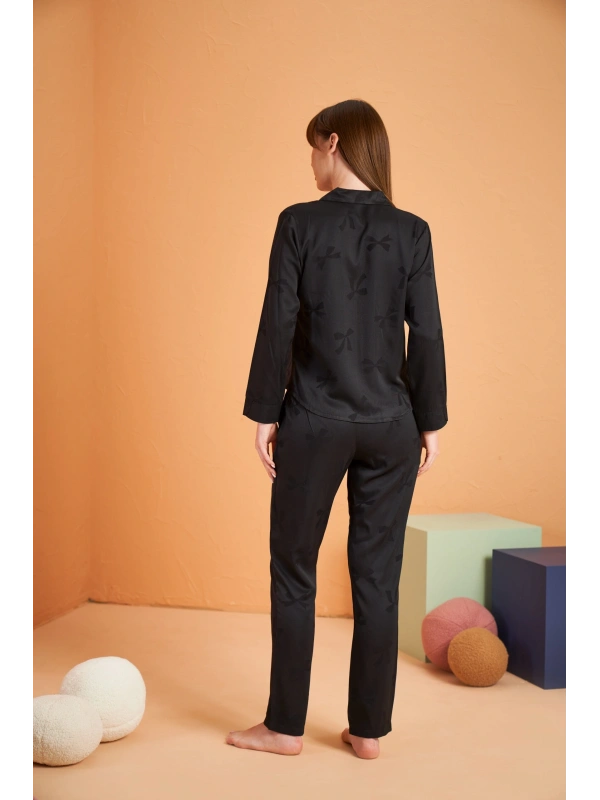 Pjs 28042 Kadın Uzun Kol Boydan Düğmeli Pijama Takımı