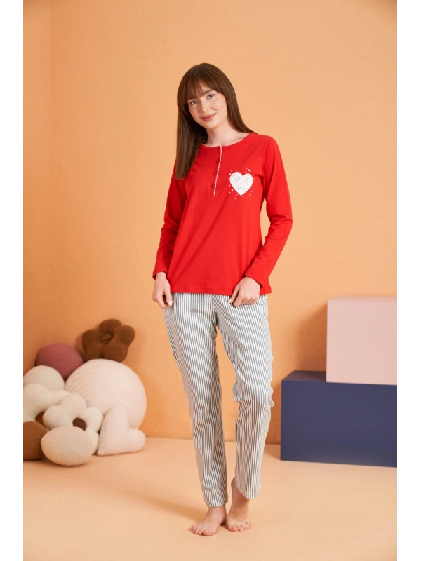 Pjs 28062 Kadın Patlı Pijama Takım