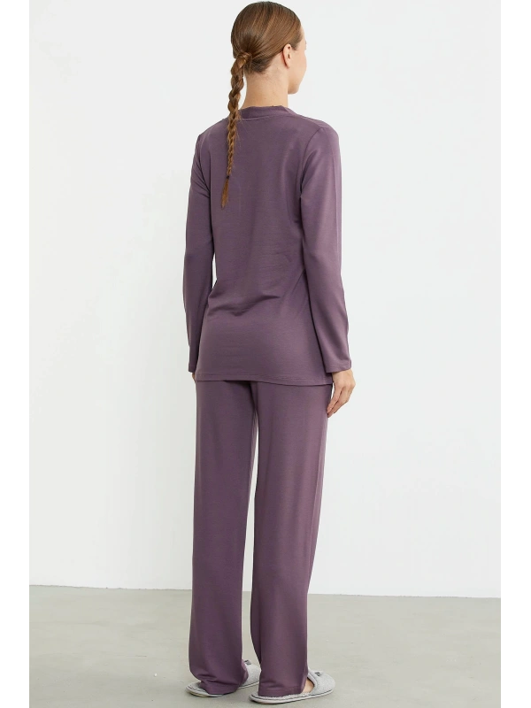 Sementa 76438 Yarım Düğmeli Cep Detaylı Pijama Takım