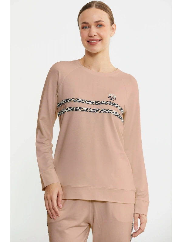 Sementa 76446 Leopar Çizgili Jogger Pijama Takım