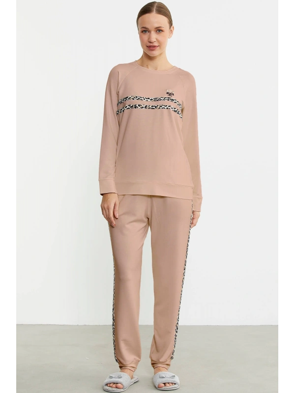 Sementa 76446 Leopar Çizgili Jogger Pijama Takım