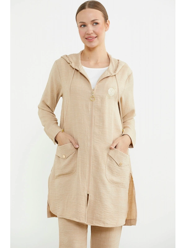 Sementa 76473 Büyük Beden Keten Görünümlü Üçlü Takım