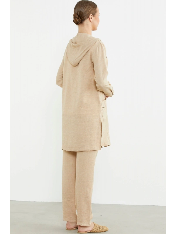 Sementa 76473 Büyük Beden Keten Görünümlü Üçlü Takım