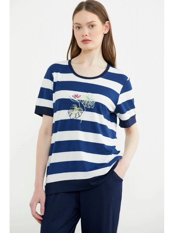 Sementa 76476 Rahat Kalıp Çizgili Pantolon Takım