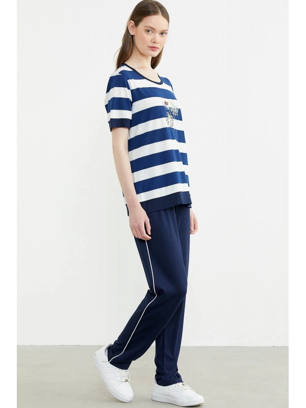 Sementa 76476 Rahat Kalıp Çizgili Pantolon Takım