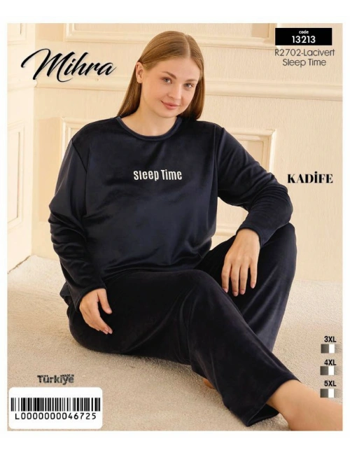 13213 Kadın Kadife Uzun Kol Pijama Takımı